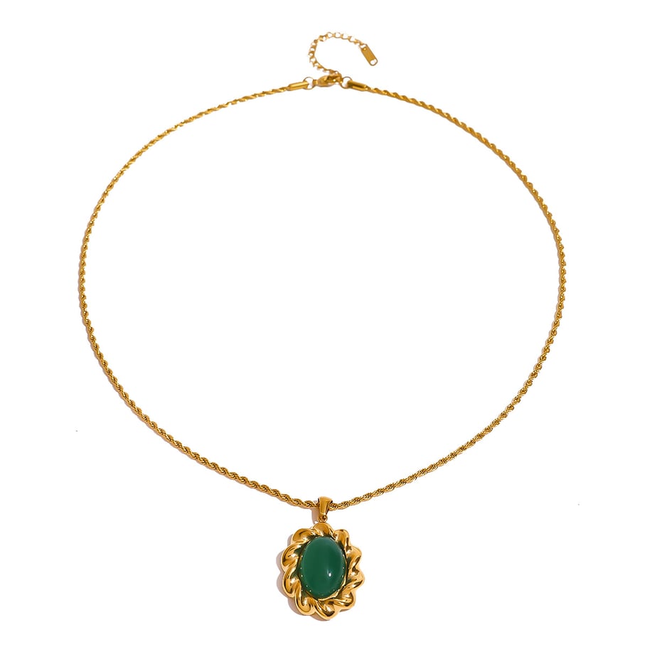 Retro Stainless Steel Gold Color Necklace Set